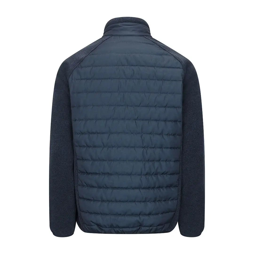 Men’s quilted navy blue puffer Hoggs of Fife Melville Hybrid Jacket with fleece sleeves