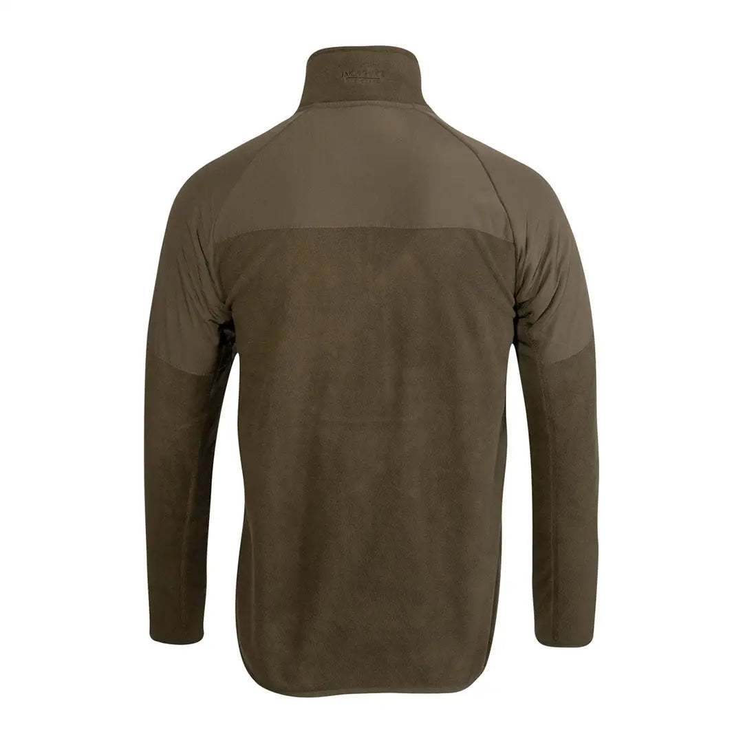 Men’s olive green Jack Pyke Bleasdale half-zip fleece top with stand-up collar for outdoor style