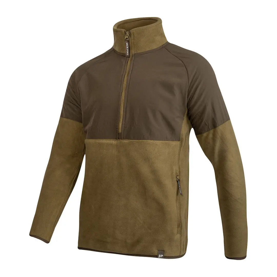 Men’s Jack Pyke Bleasdale half-zip fleece top with two-tone design and high collar