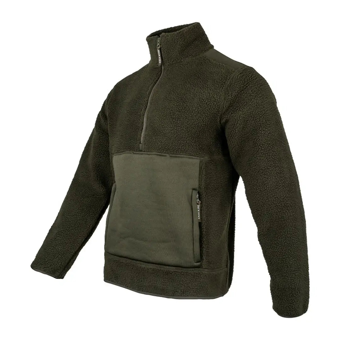 Olive green Jack Pyke Sherpa Pullover perfect for chilly days outdoors