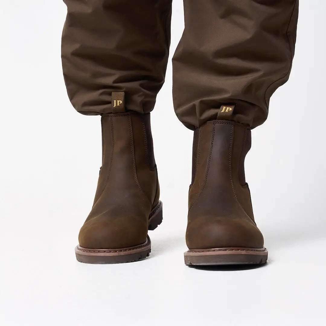 Jack Pyke Shires dealer boots in brown leather with matte finish