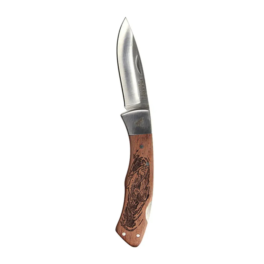 Folding pocket knife with wooden handle, perfect for outdoor adventures with Jack Pyke Shires