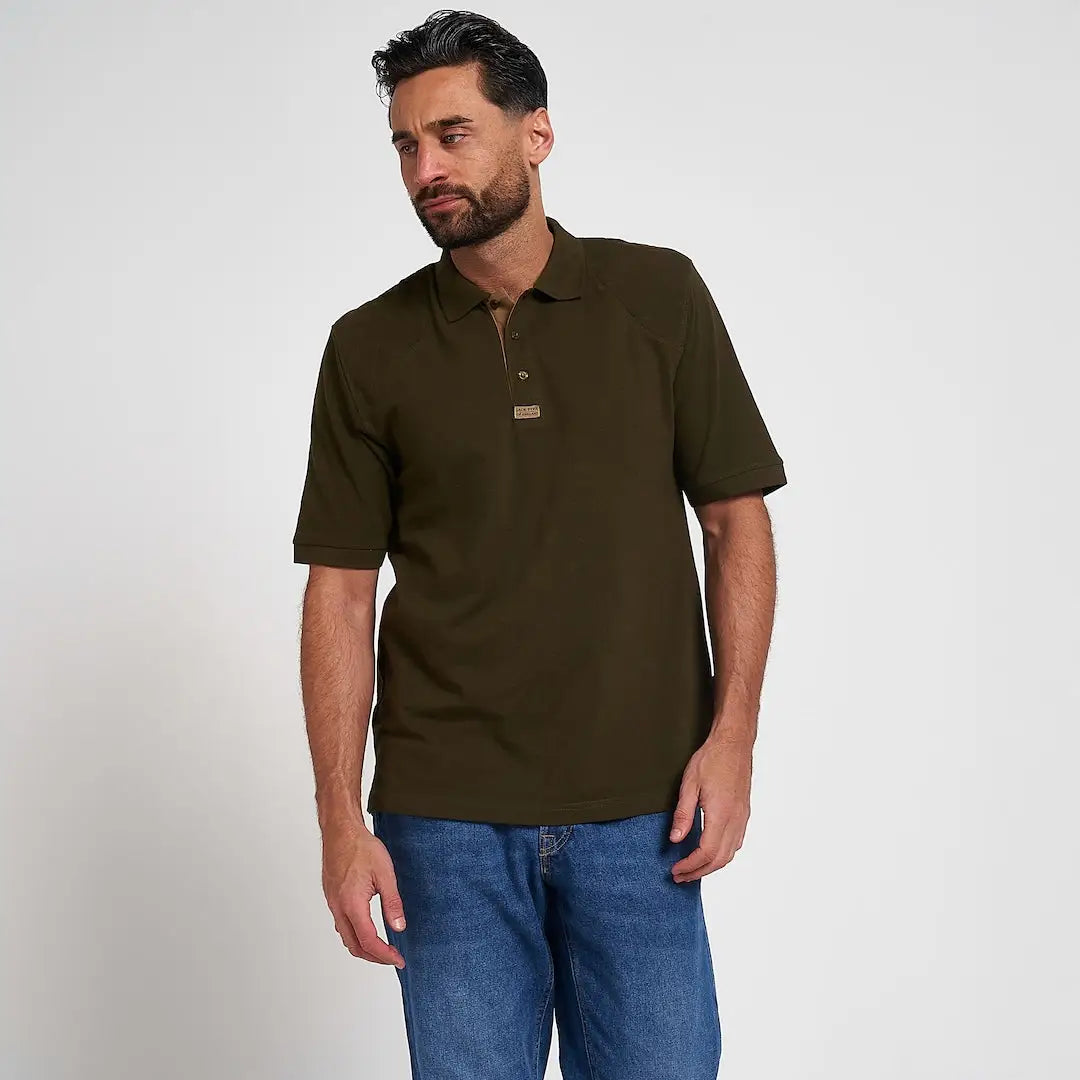 Olive green Jack Pyke polo shirt with chest patch