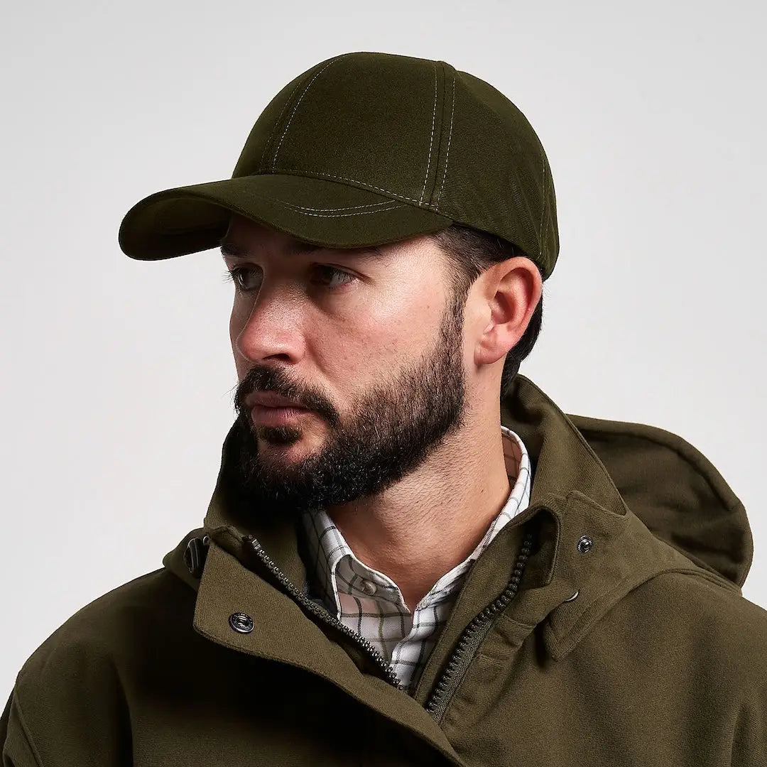 Jack Pyke Stealth olive green canvas baseball cap with stitching