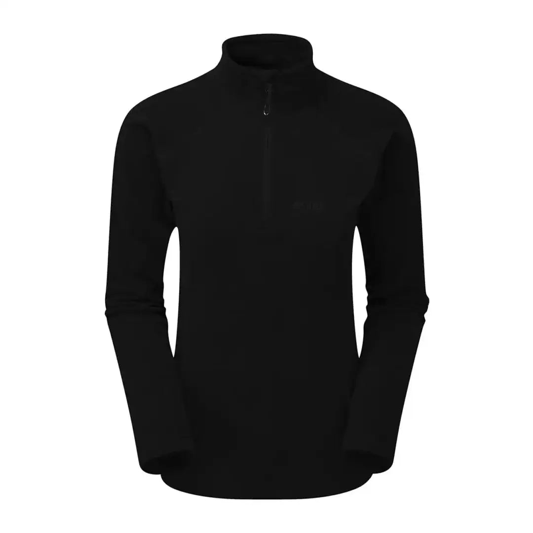 Black long-sleeved quarter-zip pullover in Keela Womens Micro Pulse Fleece