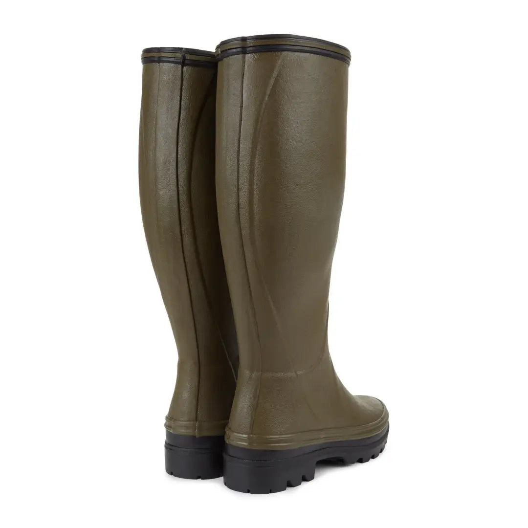 Olive green Chameau Women’s Giverny Jersey Lined Wellington Boots for rainy days