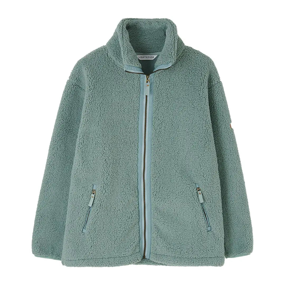 Light teal Lighthouse Cobh zip fleece jacket with full zipper and pockets for country clothing