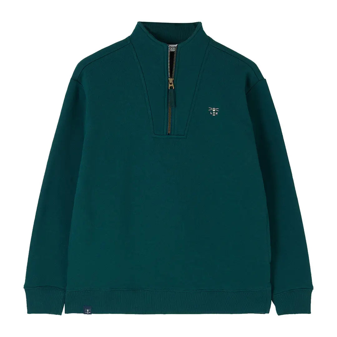 Forest green Lighthouse Ladies Coral Jersey quarter-zip pullover with ribbed cuffs and hem