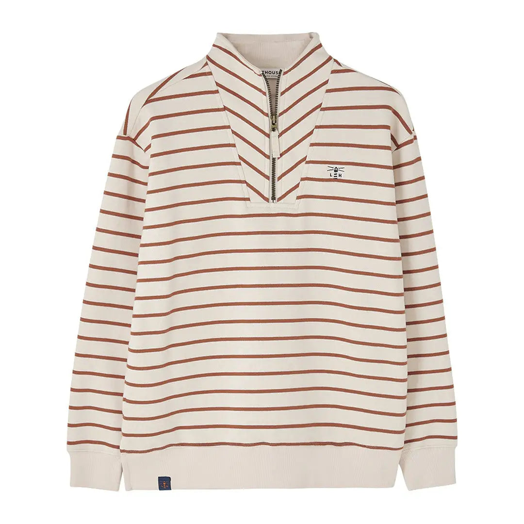 Lighthouse Ladies Coral Jersey long-sleeve shirt with brown stripes for ladies