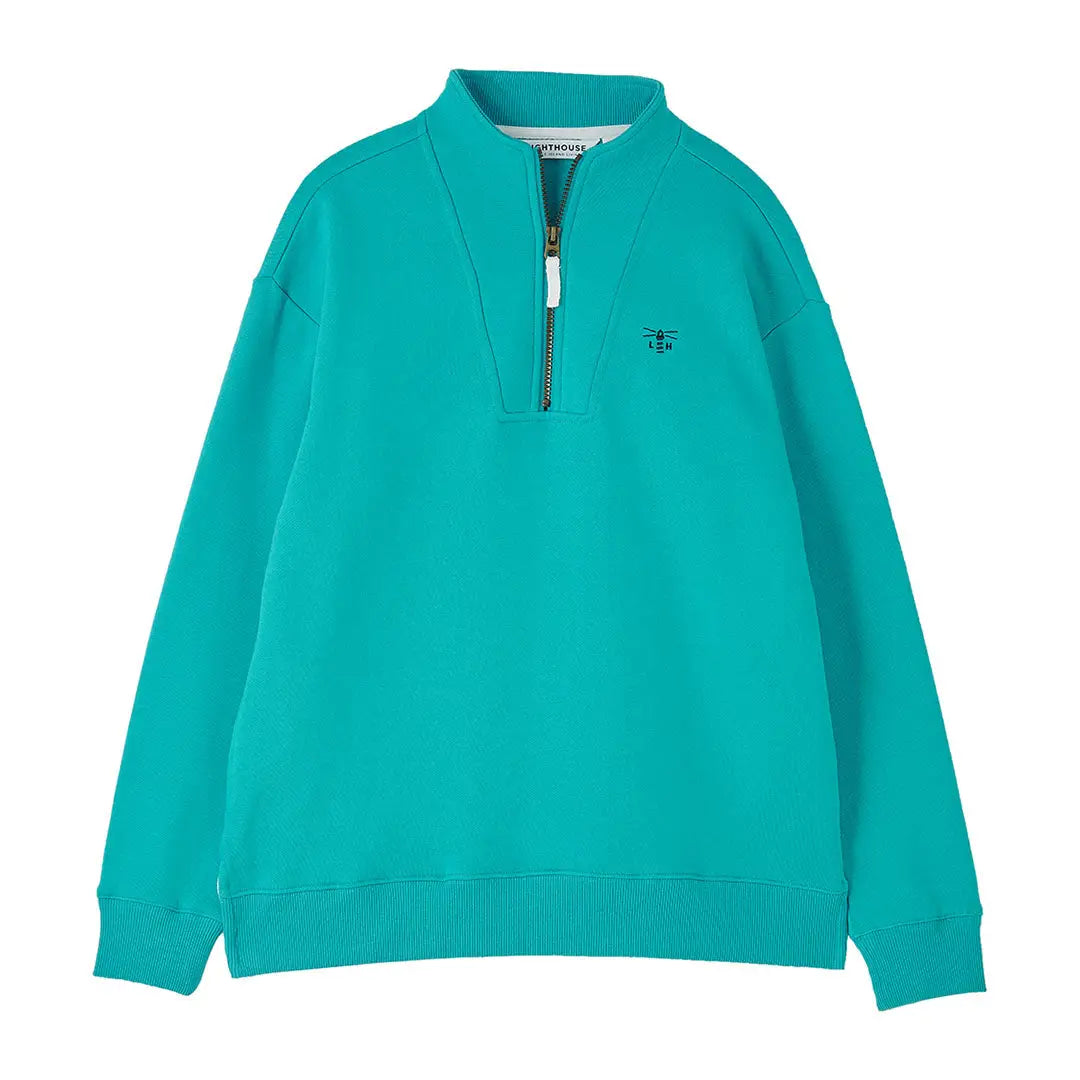 Turquoise quarter-zip sweatshirt from Lighthouse Ladies Coral Jersey collection