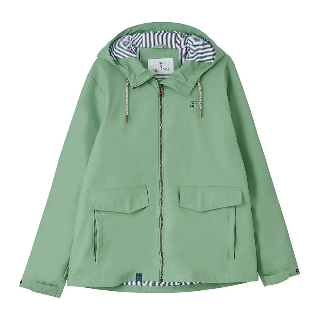 Stylish Mint Green Hooded Rain Jacket from Lighthouse Ladies Lucy Coat collection