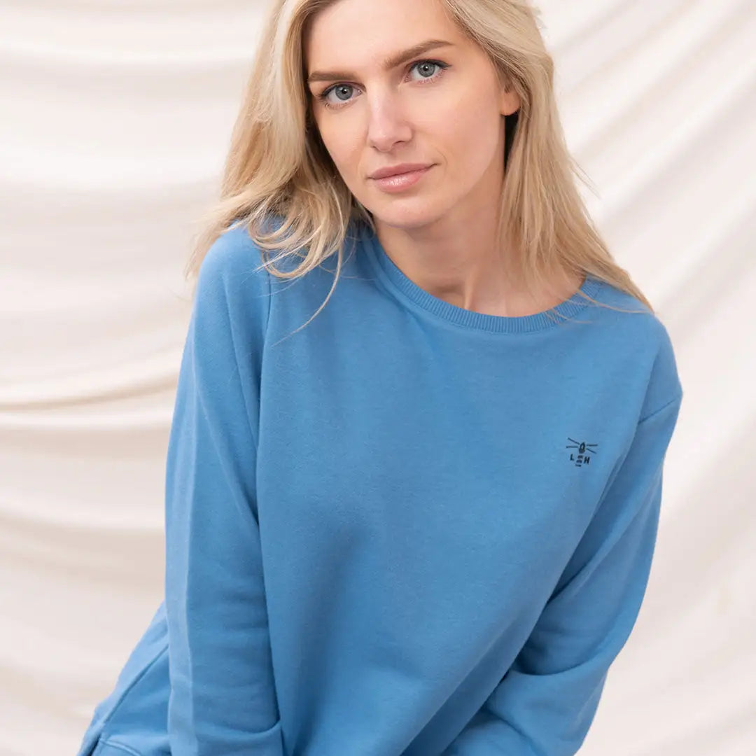 Blue long-sleeved Lighthouse Ladies Seaside Jersey perfect for beach outings