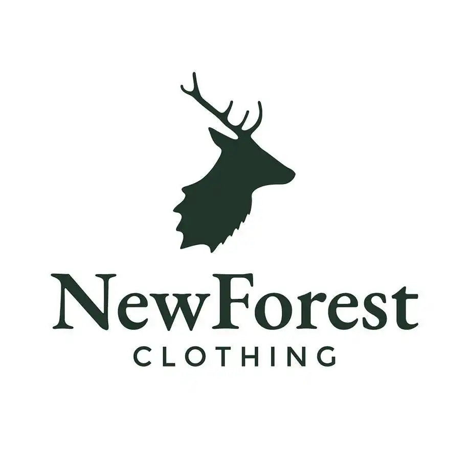 A logo featuring a deer silhouette above the words ’New Forest CLOTHING’.