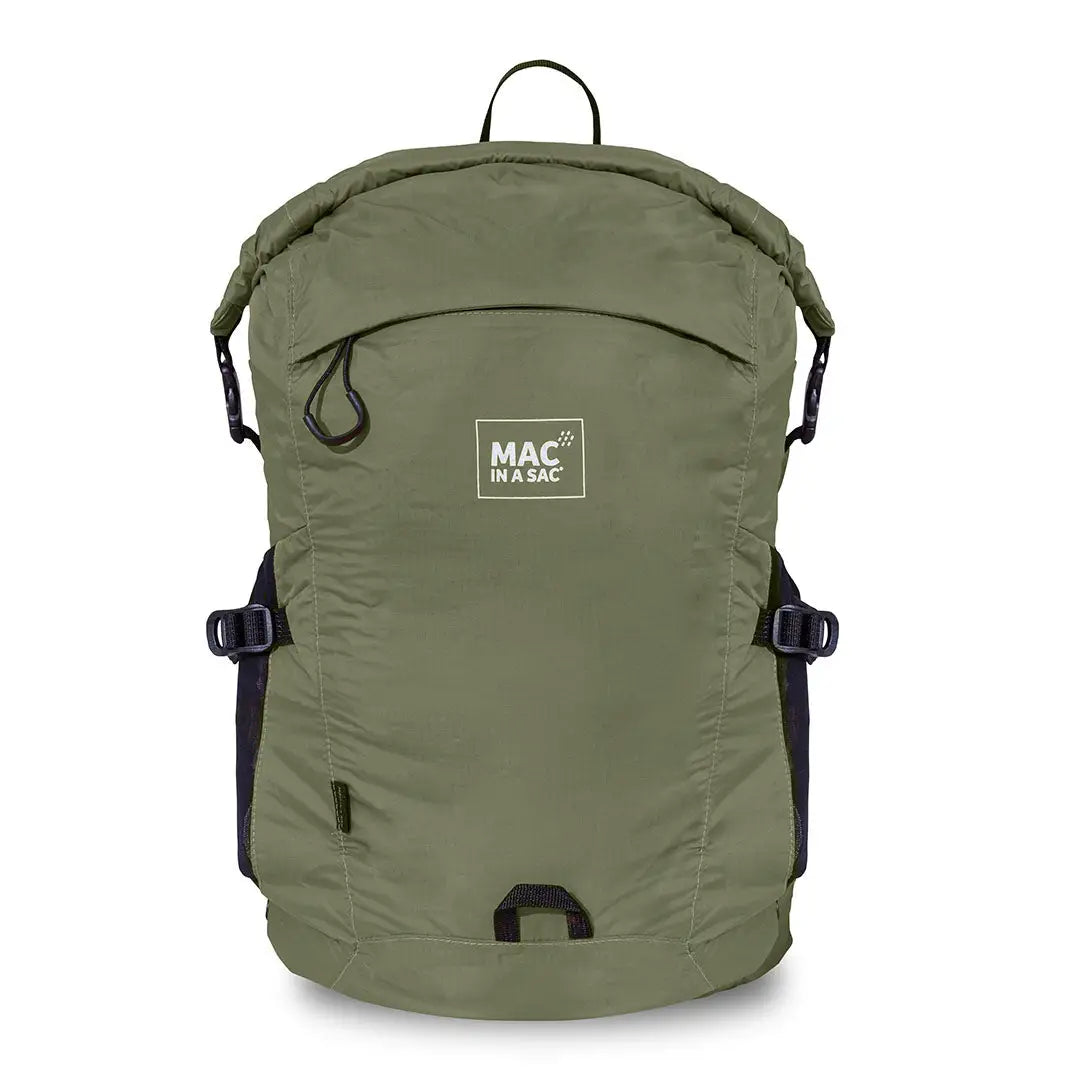 Olive green Mac in a Sac Travelite Backpack perfect for adventures and everyday use