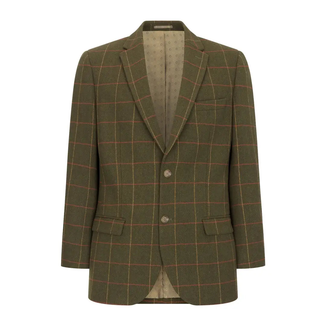 Olive green plaid tweed blazer from New Forest Heritage Tweed collection made with luxurious materials