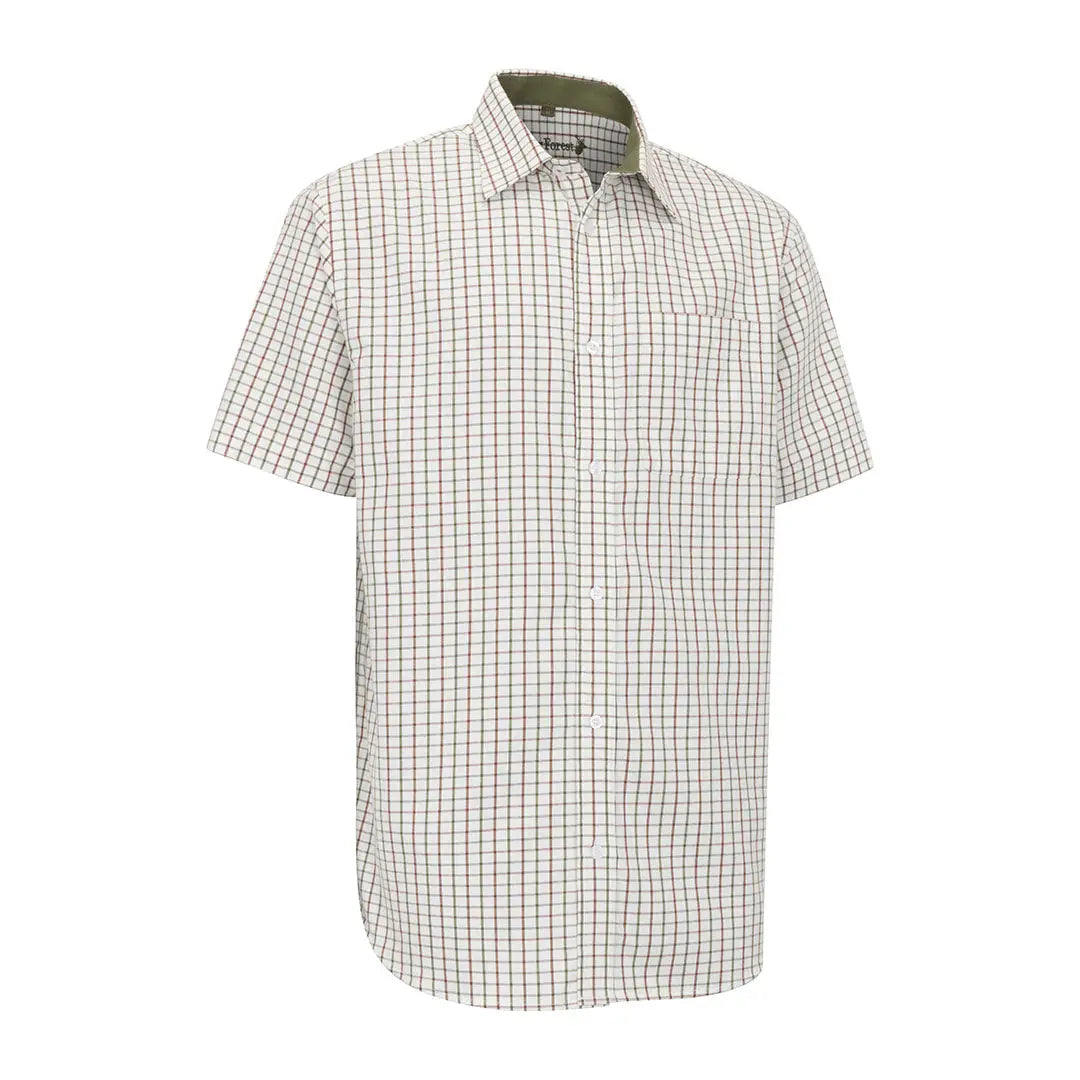 New Forest Premium cotton short sleeve shirt in a stylish checkered pattern