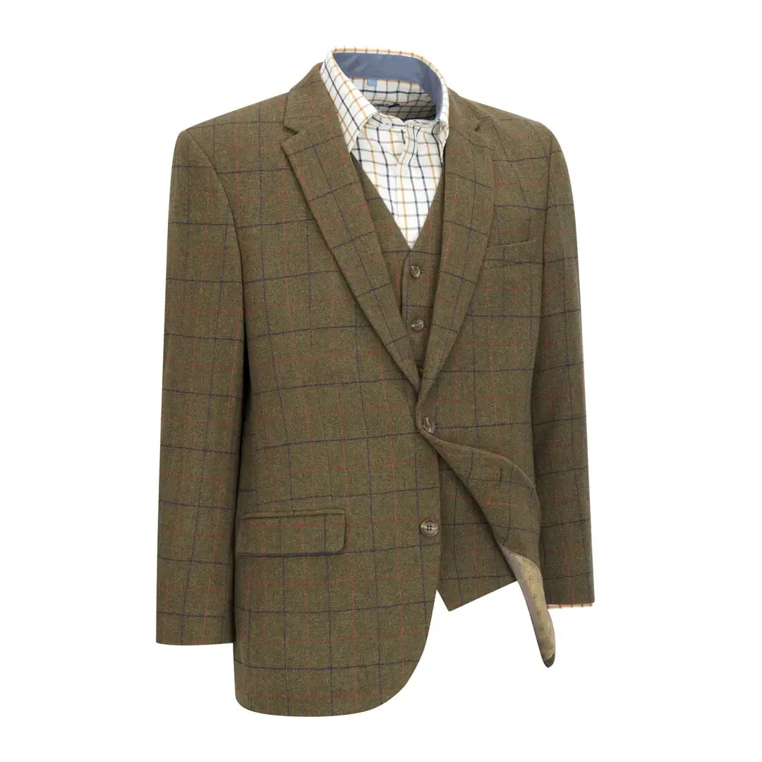 New Forest Premium 100% Wool Tweed Blazer Green Check 38 Short