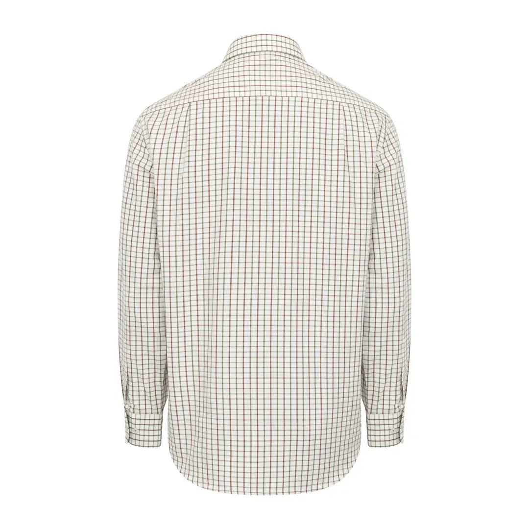 Crisp white and dark gray premium tattersall shirt with classic collar