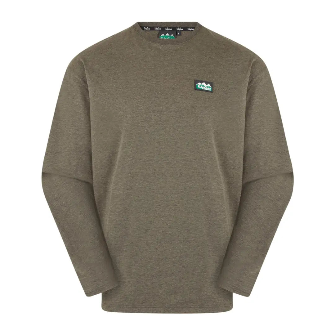 Olive green long-sleeved crewneck sweatshirt for outdoor country clothing lovers