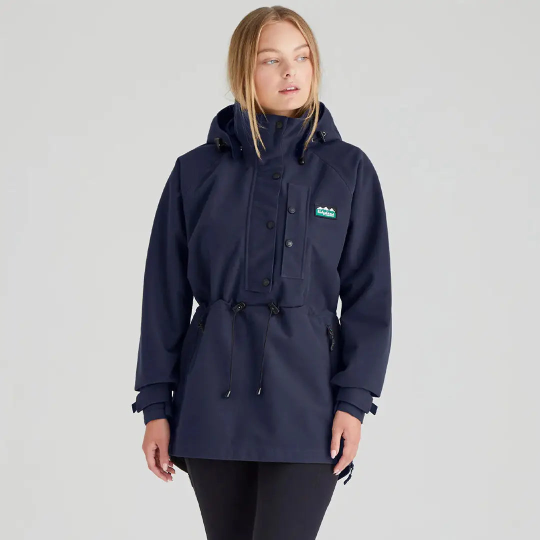 Navy blue Hooded Anorak from Ridgeline Womens Monsoon Classic Smock for rain protection