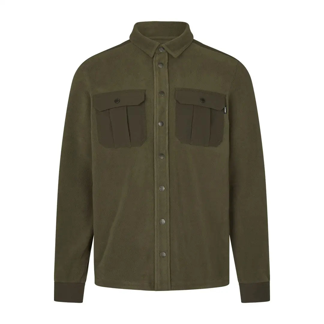 Olive green Seeland Gust Fleece Shirt button-down fleece shirt for casual style
