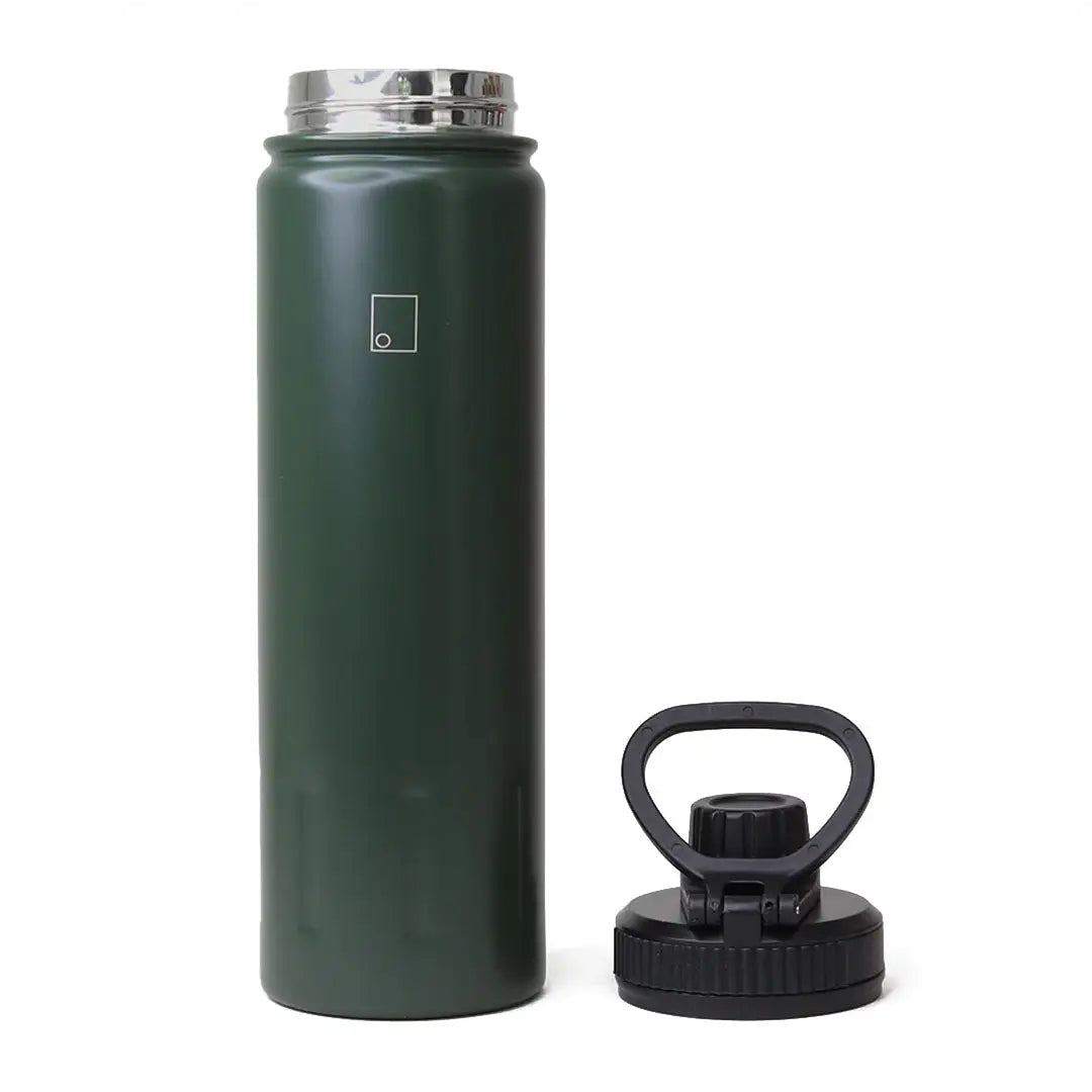 Green Sophos 650ml stainless steel bottle for hunting