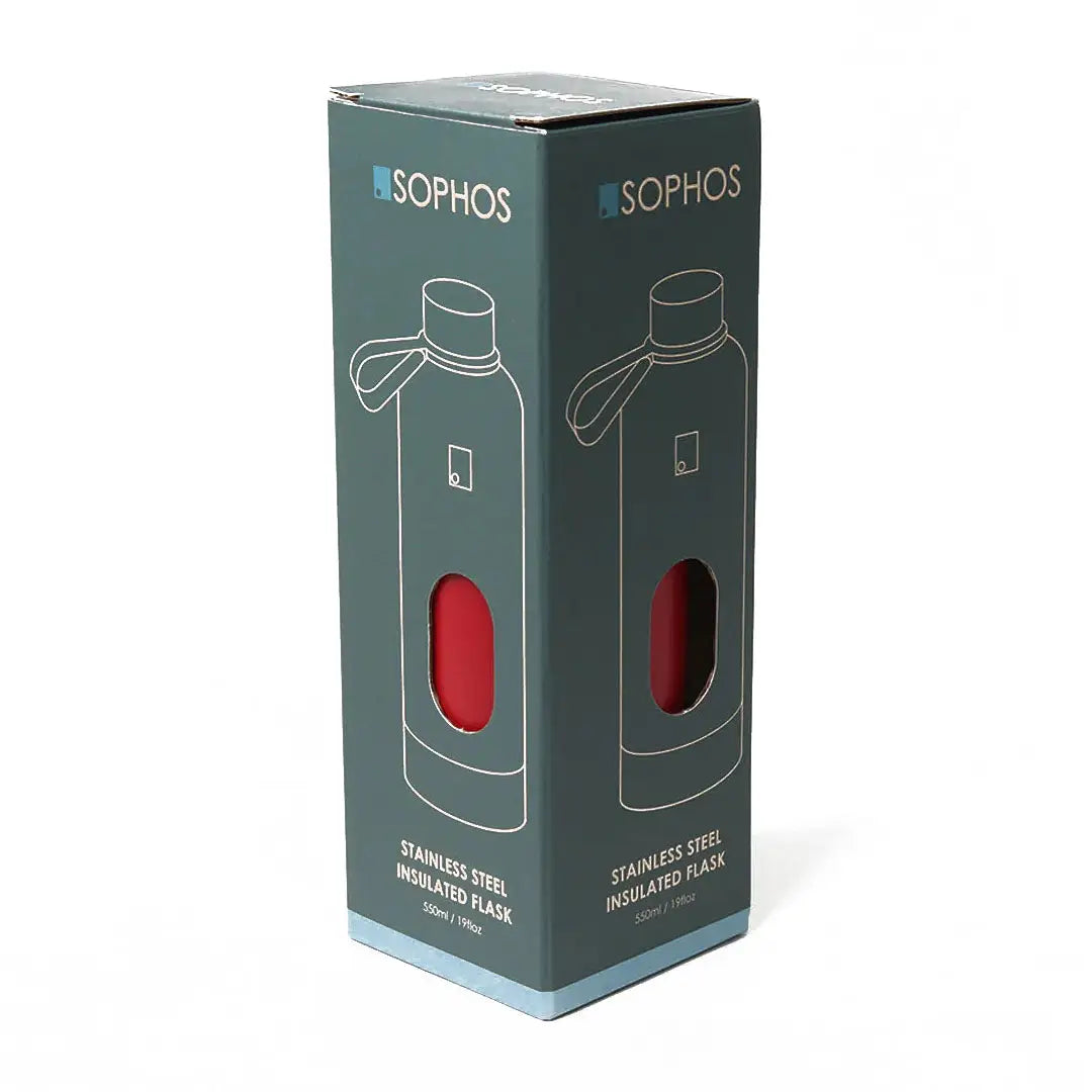 Sleek Sophos Vacuum Bottle 500ml stainless steel insulated flask with red accents