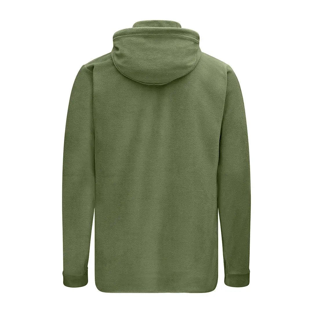Olive green fleece hoodie from Swazi Brocco Shirt collection, perfect for cozy style