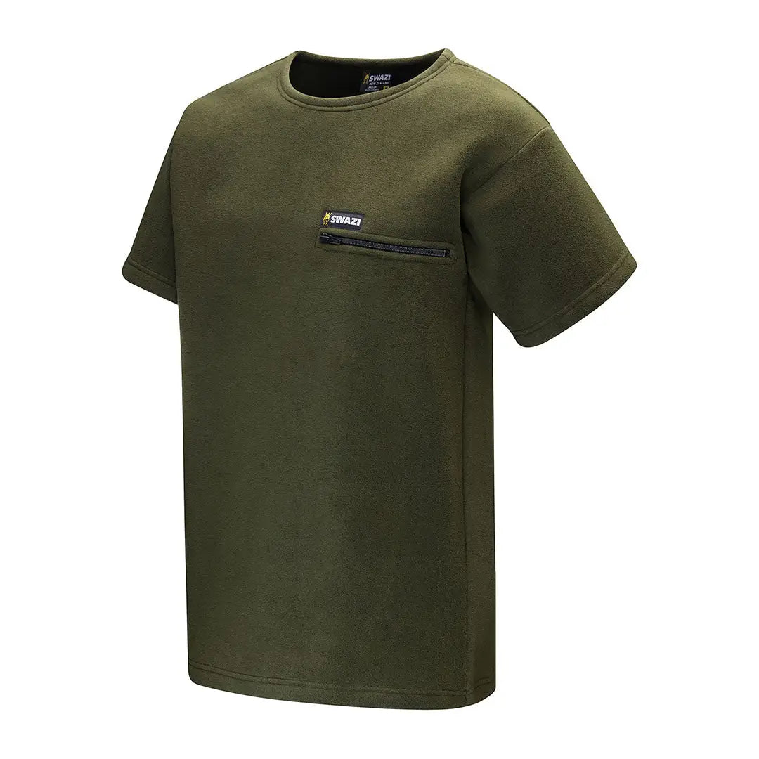 Olive green Swazi Bushmans Tee with original horizontal zip chest pocket