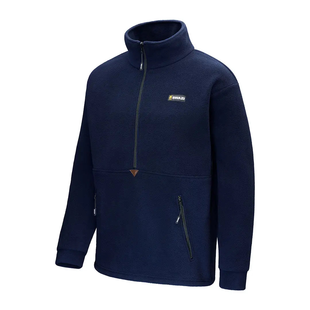 Navy blue Swazi Doughroaster Fleece pullover perfect for cozy outdoor looks