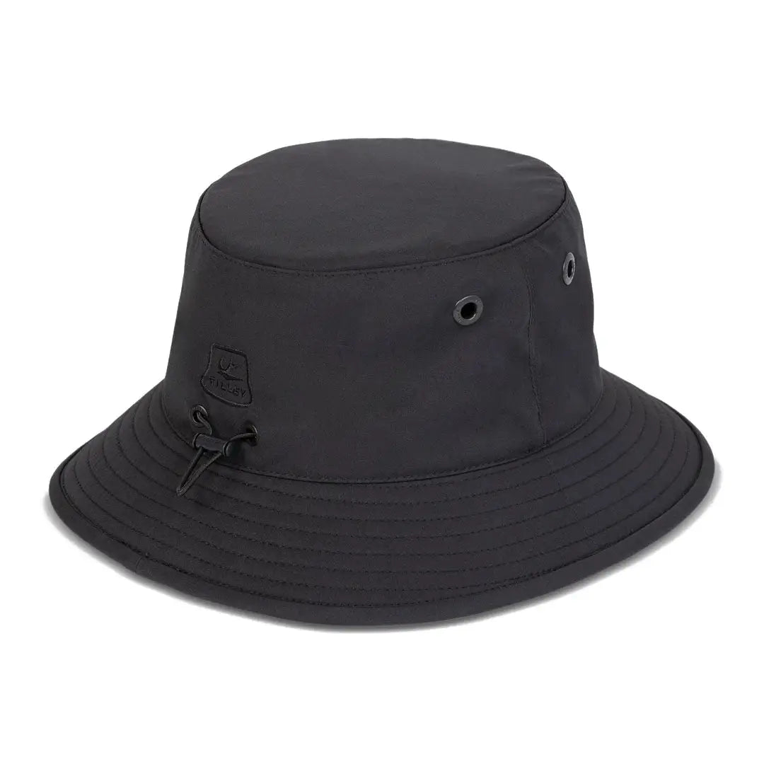 Black Bucket Hat from Tilley Logo Technical T1 Bucket for style and sun protection