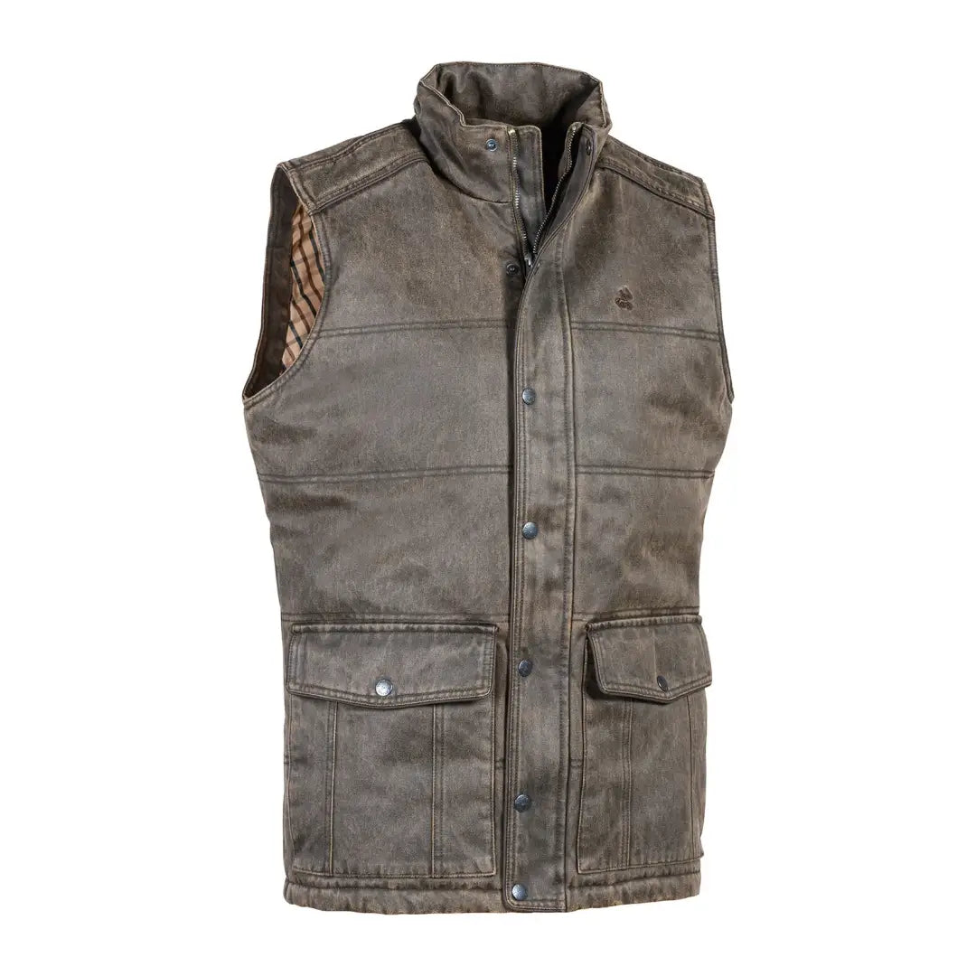Brown quilted vest with pockets from Verney Carron Fox Revival Bodywarmer