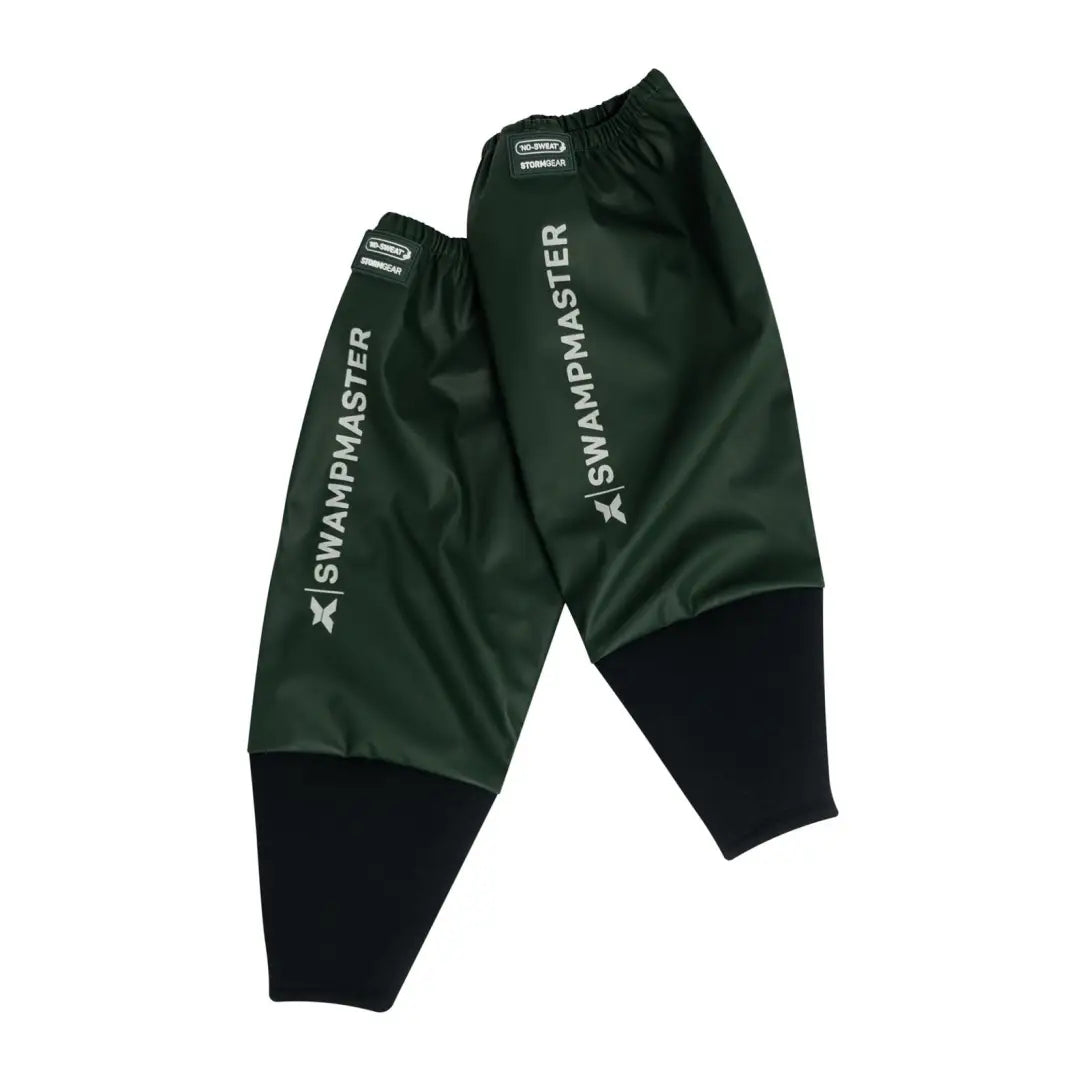 Dark green waterproof dairy sleeves with black cuffs for hunting and country clothing