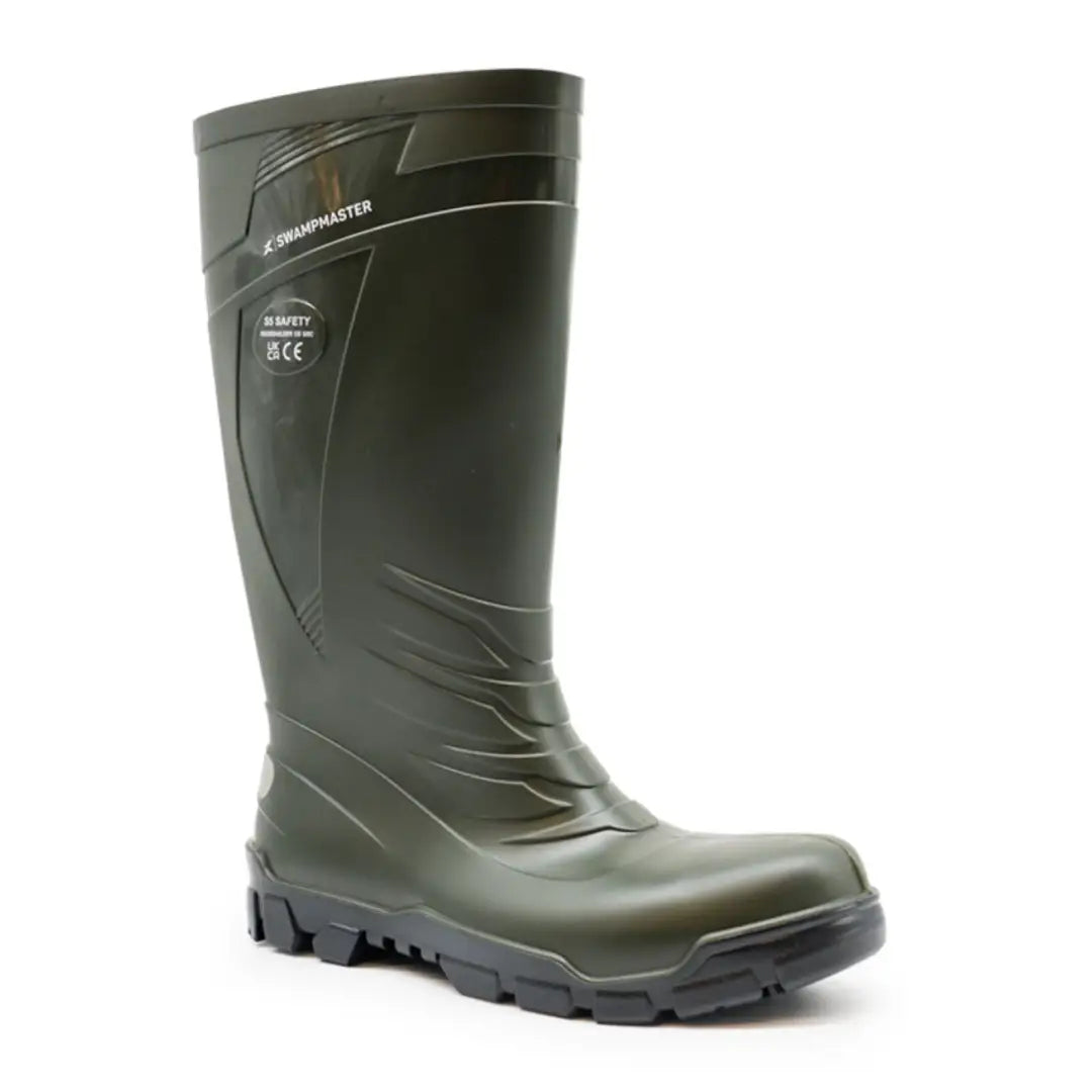 Dark green Xpert Swampmaster Titan S5 Safety PVC Wellington with black sole