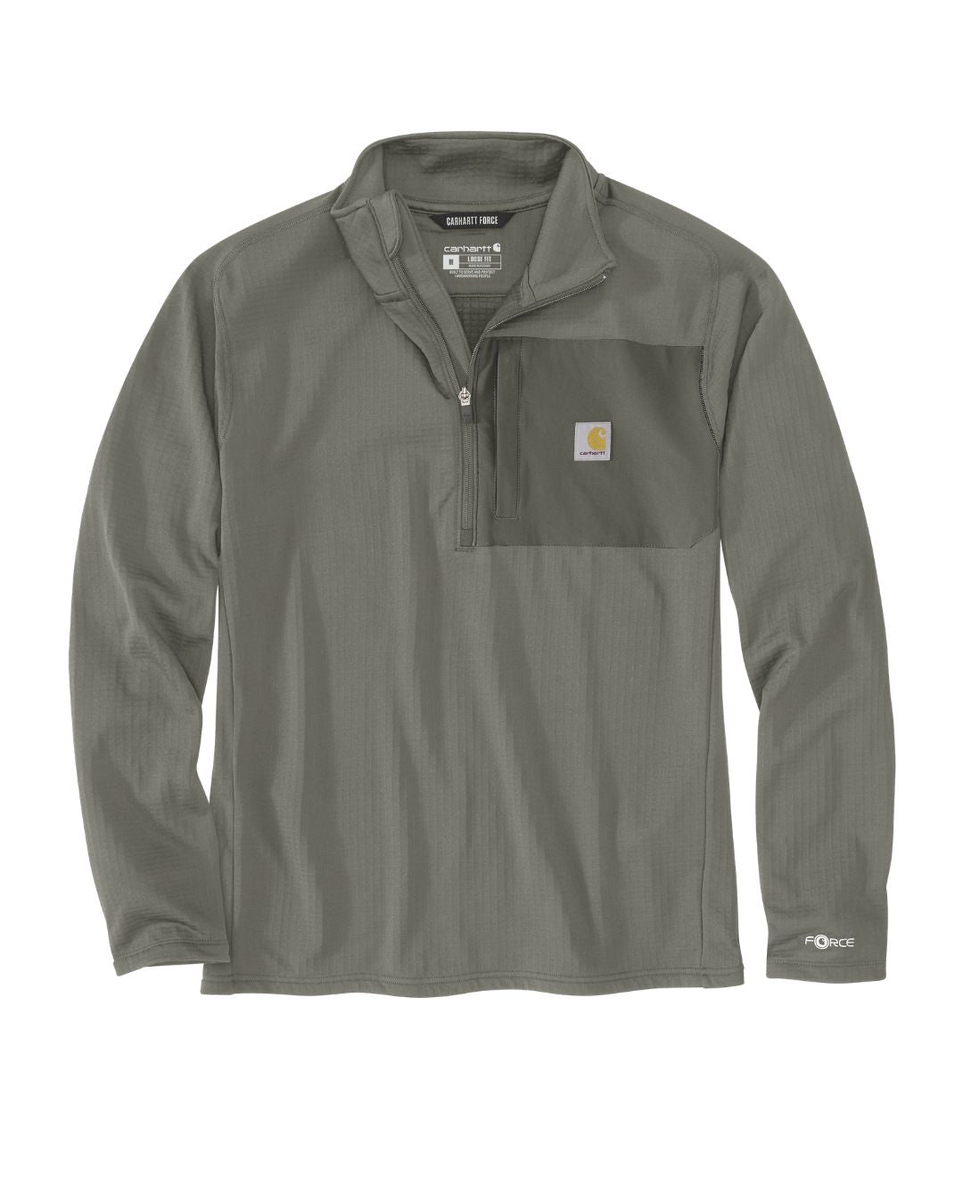 Carhartt Force™ Ironwood Relaxed 1/2 Zip Mock Neck - Dusty Olive
