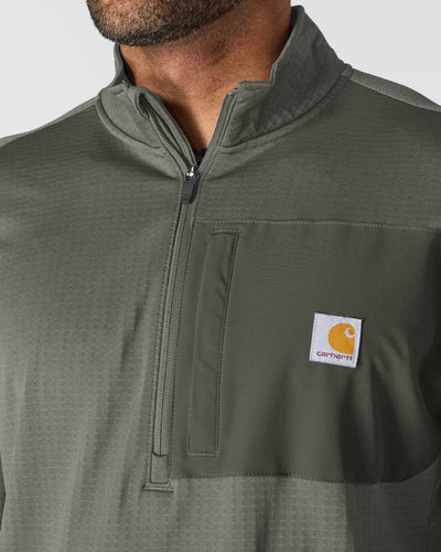 Carhartt Force™ Ironwood Relaxed 1/2 Zip Mock Neck - Dusty Olive