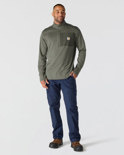 Carhartt Force™ Ironwood Relaxed 1/2 Zip Mock Neck - Dusty Olive