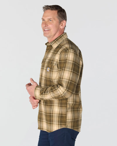 Carhartt Loose Fit Heavyweight Flannel Long-Sleeve Plaid Shirt