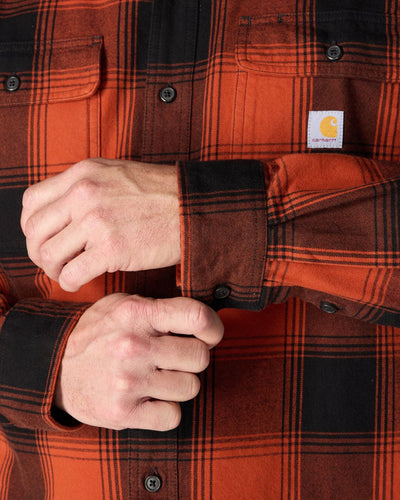 Carhartt Loose Fit Heavyweight Flannel Long-Sleeve Plaid Shirt
