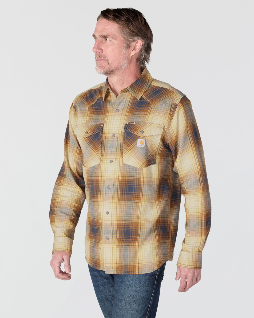 Carhartt Montana Snap-Front Plaid Shirt - Sandstone