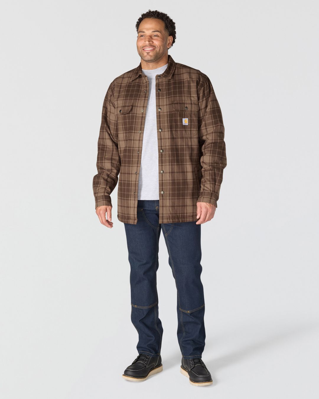 Carhartt Relaxed Fit Flannel Sherpa-Lined Shirt Jacket