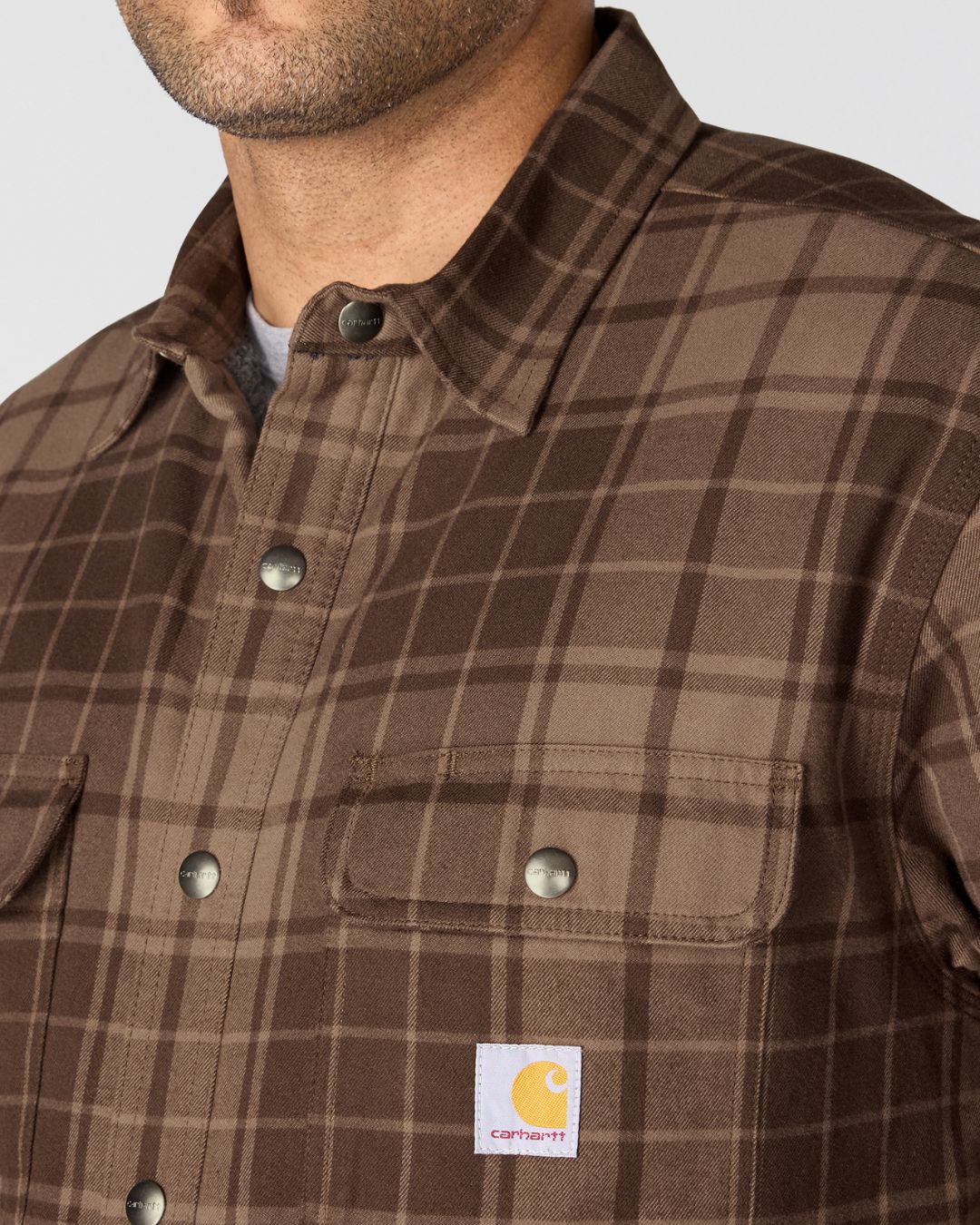 Carhartt Relaxed Fit Flannel Sherpa-Lined Shirt Jacket
