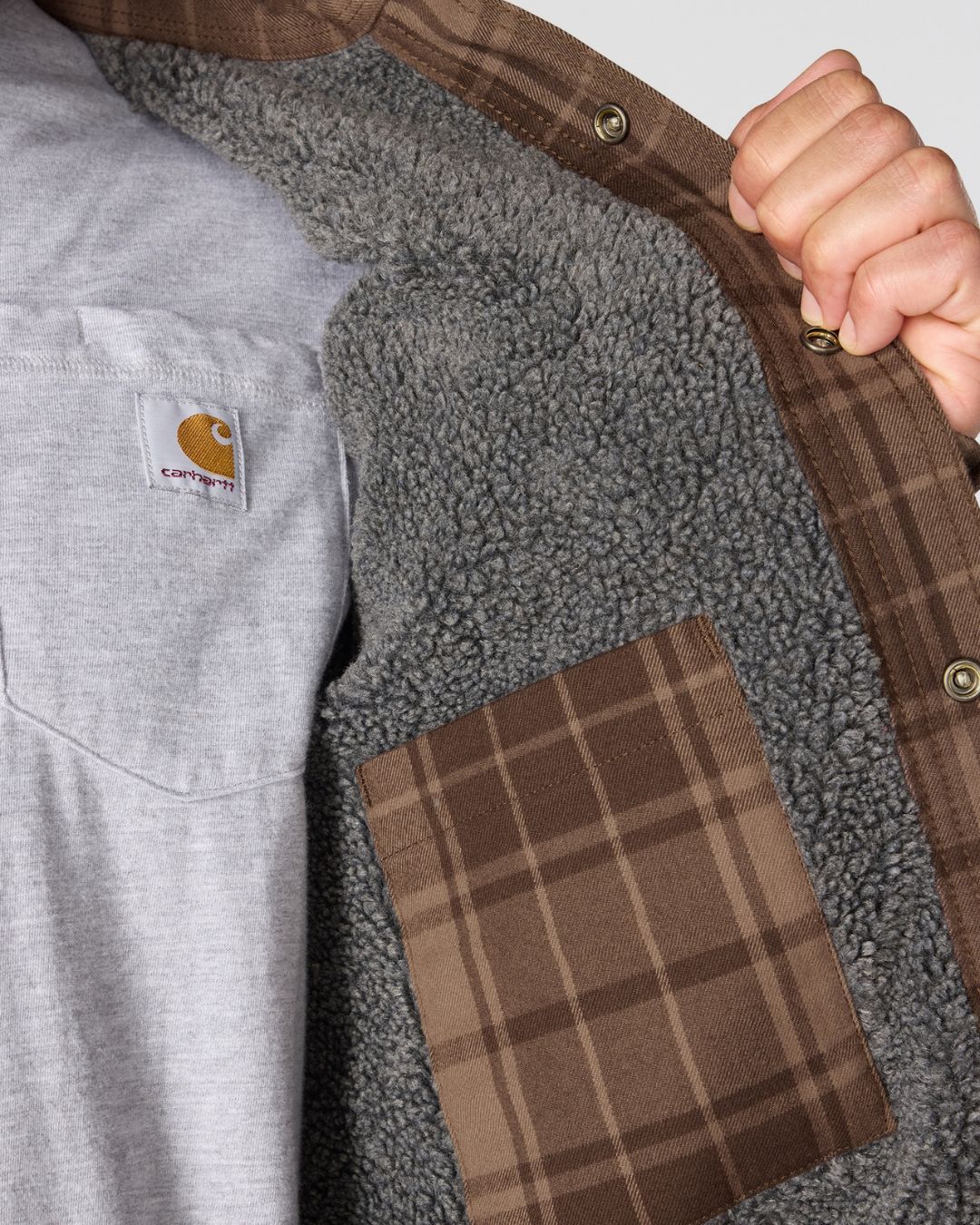 Carhartt Relaxed Fit Flannel Sherpa-Lined Shirt Jacket