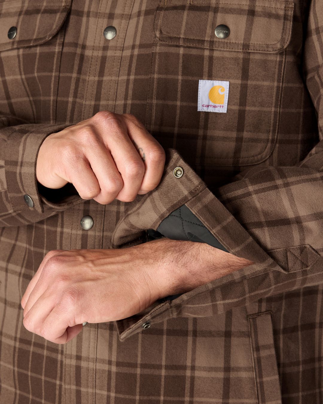 Carhartt Relaxed Fit Flannel Sherpa-Lined Shirt Jacket
