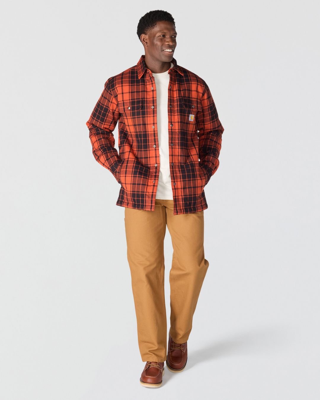 Carhartt Relaxed Fit Flannel Sherpa-Lined Shirt Jacket
