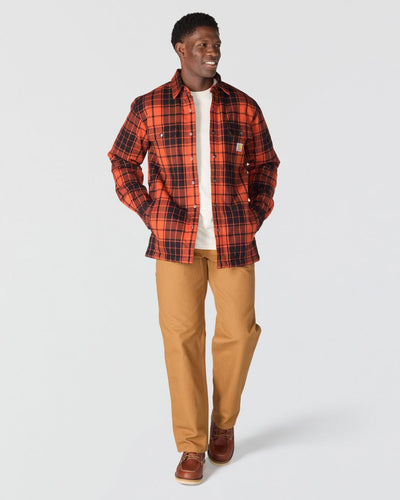 Carhartt Relaxed Fit Flannel Sherpa-Lined Shirt Jacket