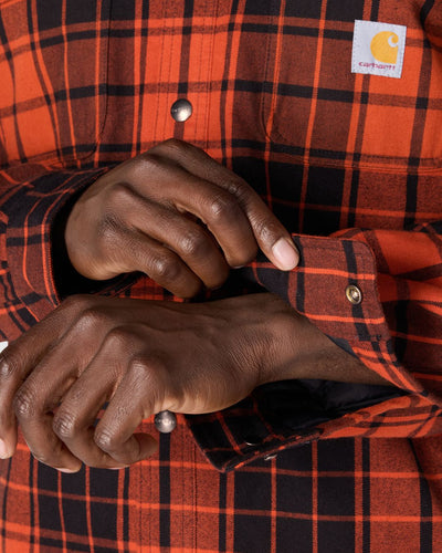 Carhartt Relaxed Fit Flannel Sherpa-Lined Shirt Jacket