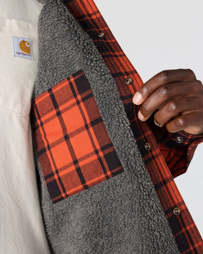 Carhartt Relaxed Fit Flannel Sherpa-Lined Shirt Jacket