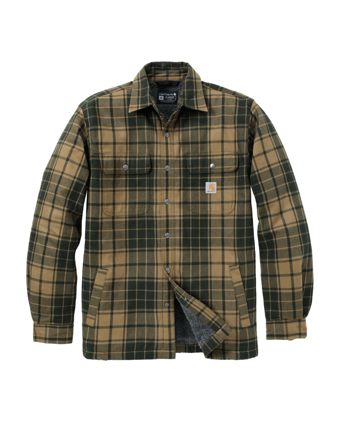 Carhartt Relaxed Fit Flannel Sherpa-Lined Shirt Jacket