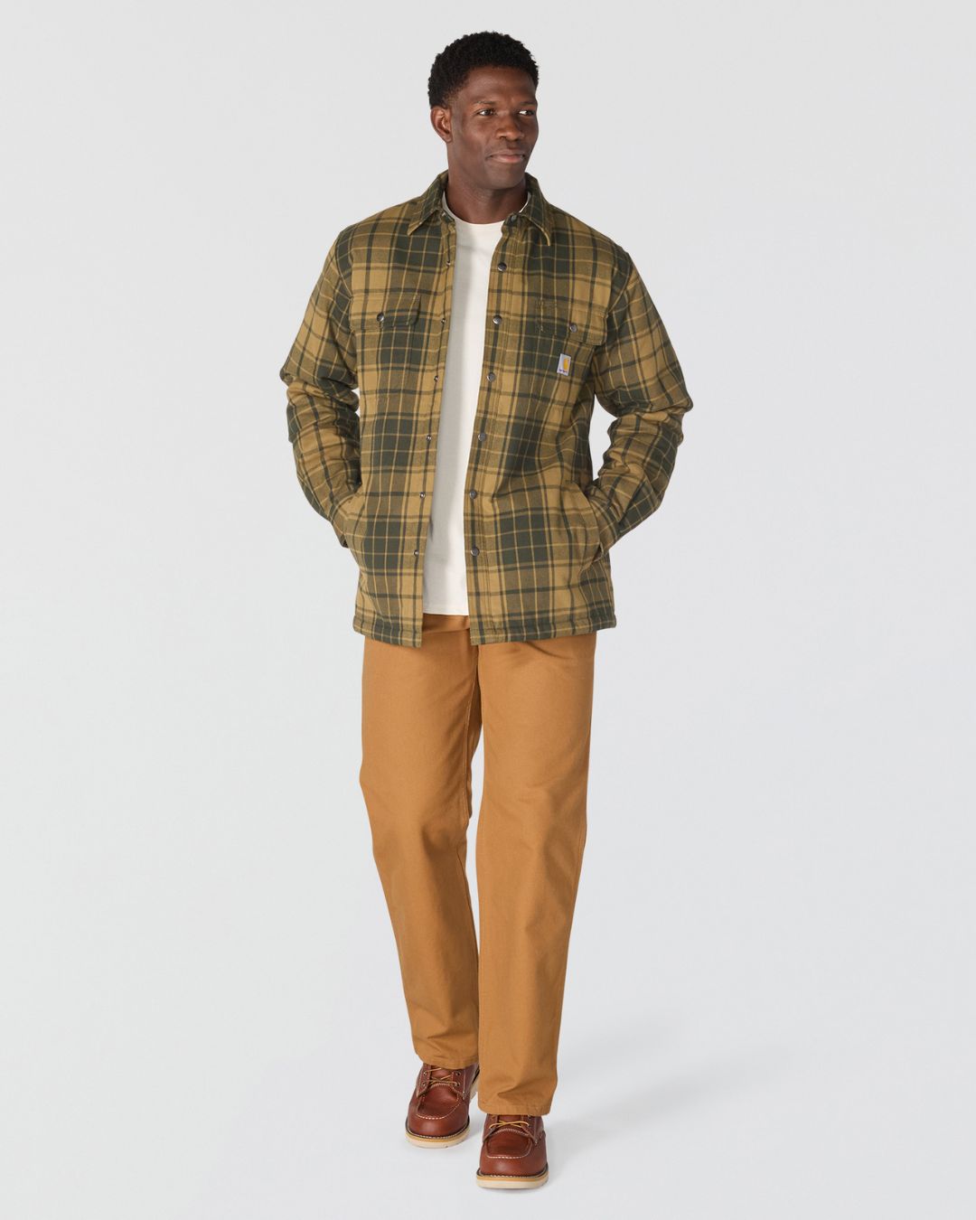 Carhartt Relaxed Fit Flannel Sherpa-Lined Shirt Jacket